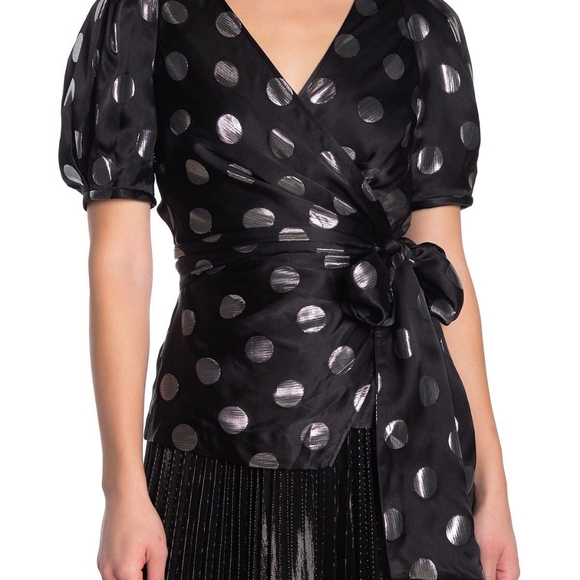 Diane Von Furstenberg Larryn Dotted Wrap Blouse - Picture 6 of 13